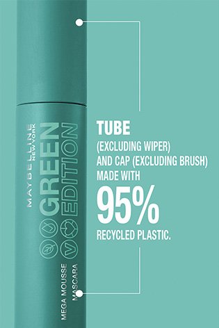 Mascara Green Edition - Tube et bouchon composés à 95 % de plastique recyclé